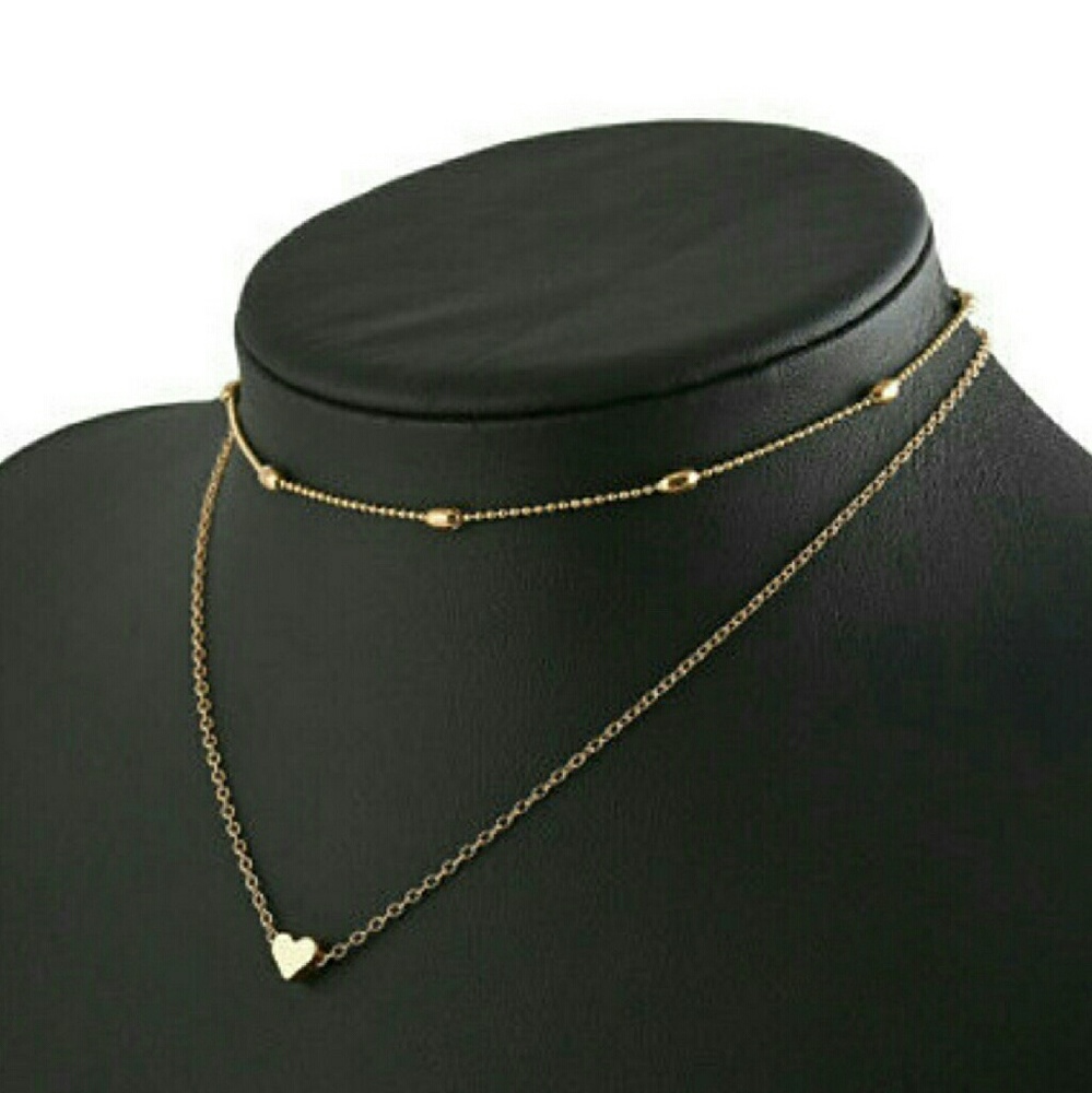 🔥2 FOR $15!!🔥Gold Double Layer Heart Pendant